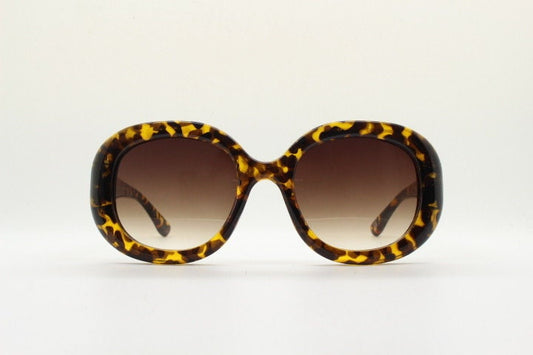 Y2k vintage oversized round sunglasses. Thick framed Women's big 60s mod design tortoise frame with smoky gradient lenses. Unused BNWT. 70s