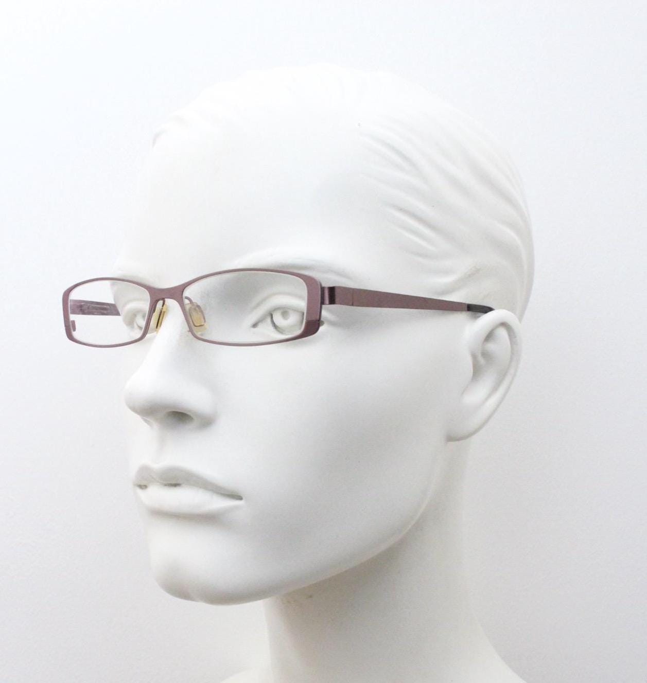 Jai Kudo vintage rectangular eye glasses. Low profile brown metallic finish optical frame. Prescription eyeglasses. RX spectacles
