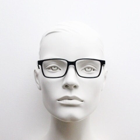 Carrera rectangular eye glasses. Black and white layered acetate optical frames. Prescription eyeglasses. Vintage RX spectacles