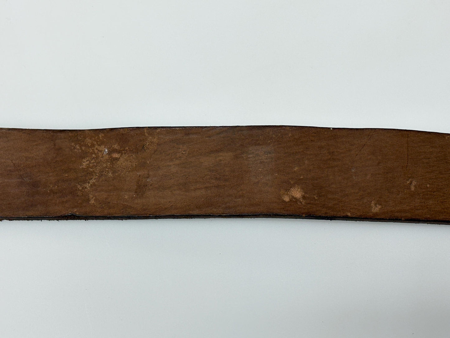 60s vintage thick brown leather belt with large brass changeable buckle. Made from genuine premium textured cowhide for jeans or trousers