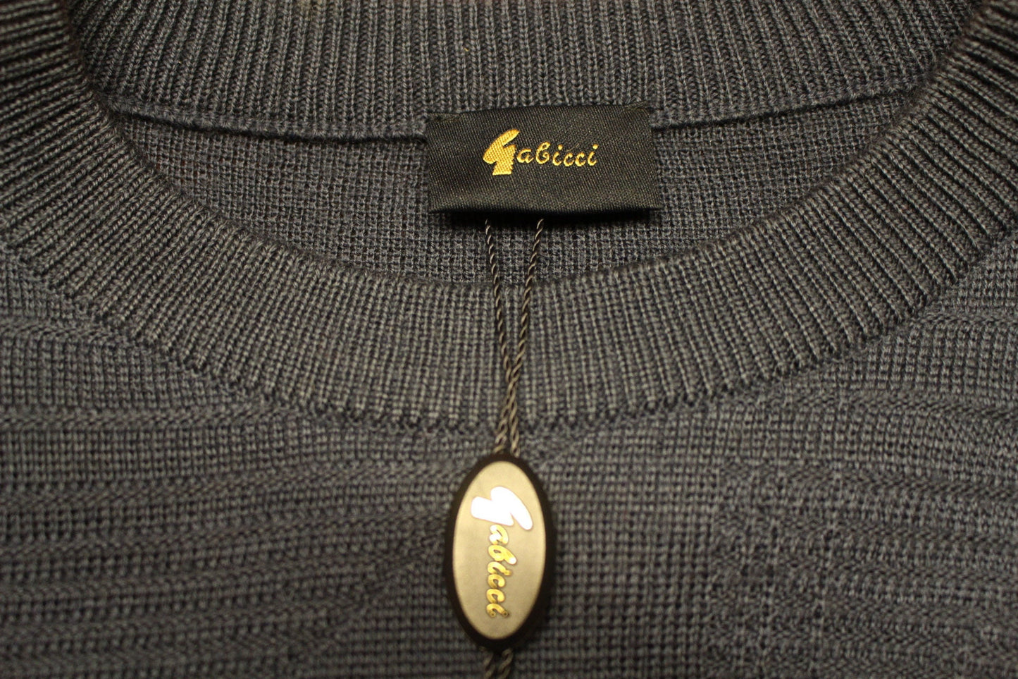 Gabicci vintage knit jumper with block pattern. Blue crew neck sweater. BNWT size L. 80s. One off sample pullover. Clearance - RRP 80 GBP