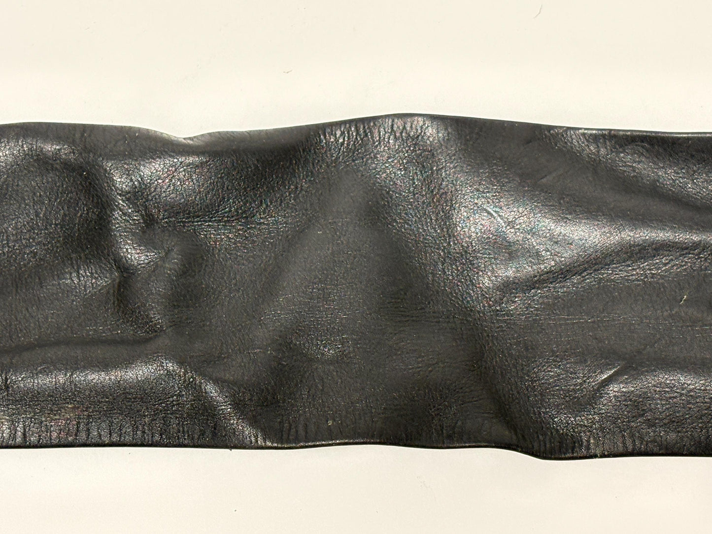 80s vintage womens black real leather dress belt with substantial dramatic big fly metal buckle. Womens sash. Statement feature belt
