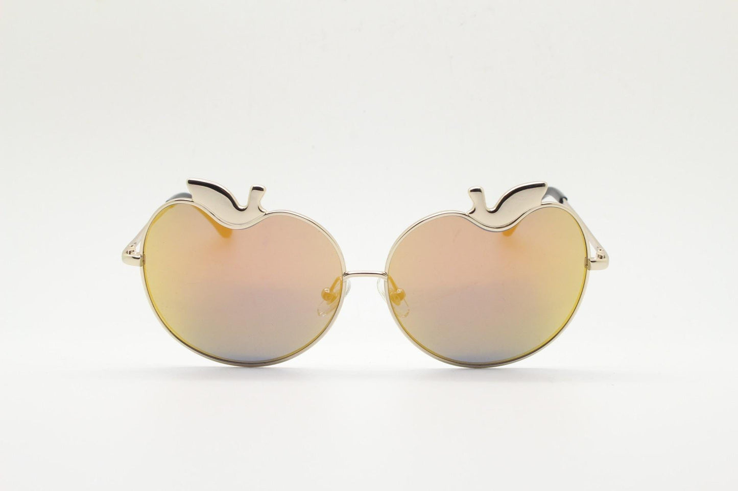 Markus Lupfer for Linda Farrow Gallery gold mirror apple design sunglasses made in Japan. Modern eyewear classic. NOS Y2K vintage