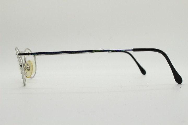 Taxi 90s vintage oval eye glasses. Unique abstract optical frame with extraordinary multi colour print. Casanova. Prescription glasses, RX