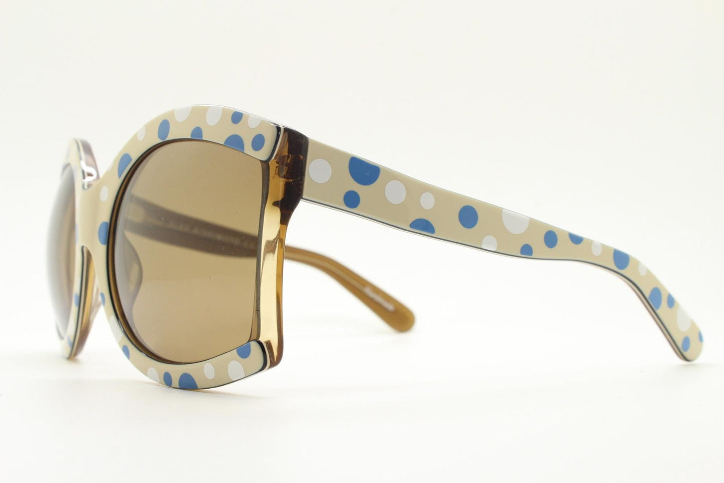 Eley Kishimoto oversized sunglasses by Linda Farrow. Outrageous polka dot layered acetate design. Luxe Gallery Projects. Vintage. NOS