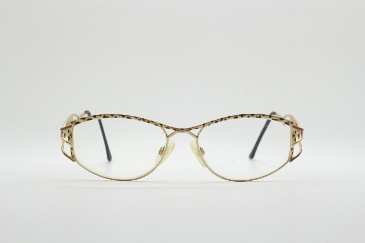 Cazal 90s vintage eye glasses. Mesmerising metallic animal print optical frames with innovative arm design. Prescription eyeglasses. RX
