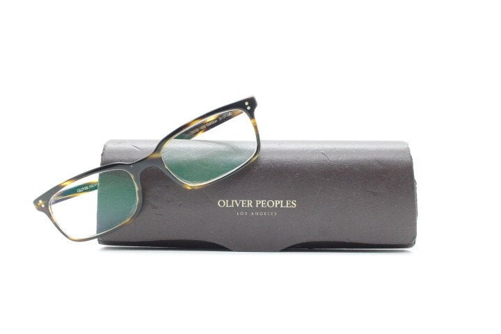 Oliver peoples rectangular eye glasses hand made in Italy. Honey tortoise acetate optical frame. Prescription eyeglasses. RX Spectacles