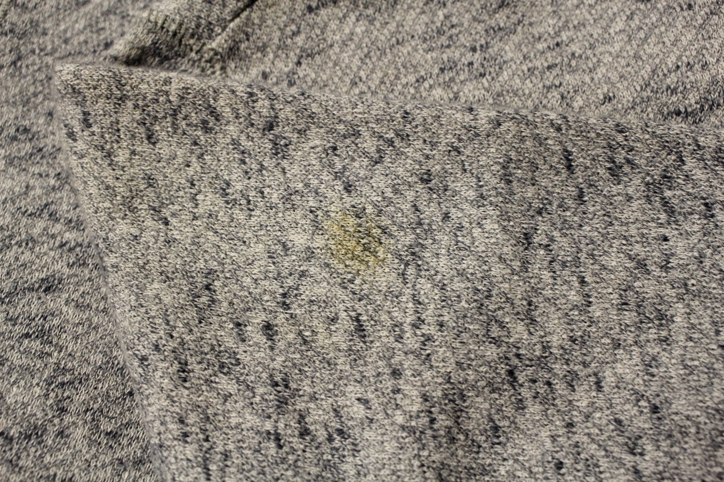 Shore Leave grey fleck long sweatshirt. Crew neck pullover with outside chest pocket. Pure cotton round neck mens jumper