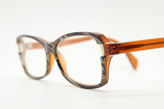 Face a Face Paris vintage rectangular eyeglasses Superior quality transparent brown acetate optical frame with striped front Prescription RX