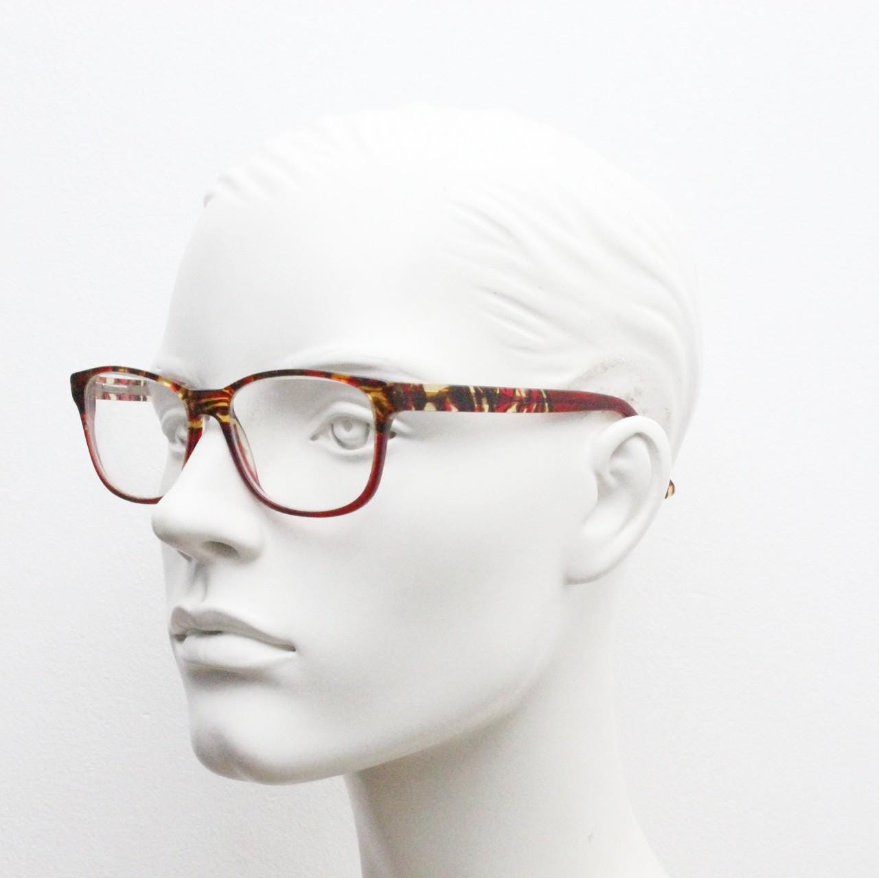 MO eyewear rectangular eye glasses made in Spain. Vibrant multi colour slim acetate optical frames. Prescription Vintage RX Spectacles