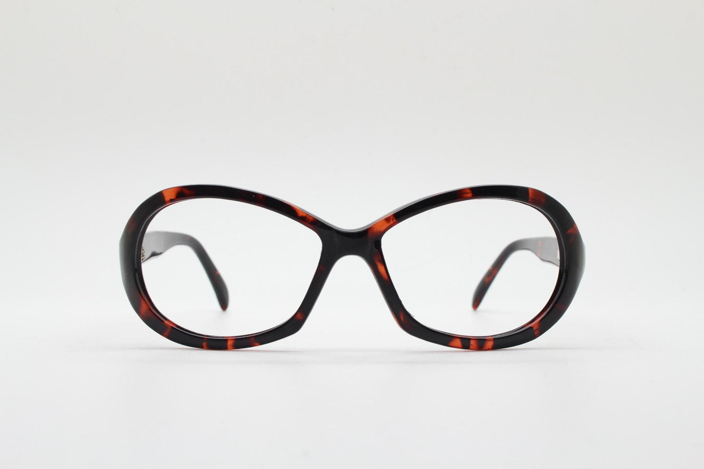 80s vintage oval eye glasses. Tasteful and effective simple design in dark tortoise. Optical frames. Prescription. RX spectacles. NOS