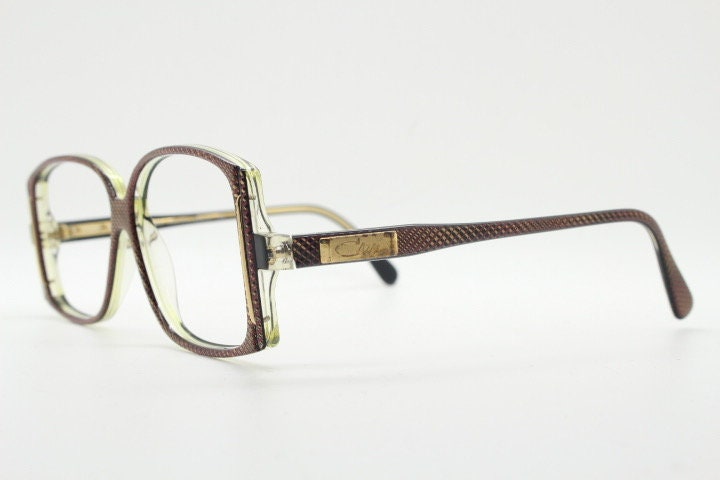 Cazal 80s vintage eye glasses made in West Germany. Square optical frames with futuristic 3d print appearance. Prescription eyeglasses. RX