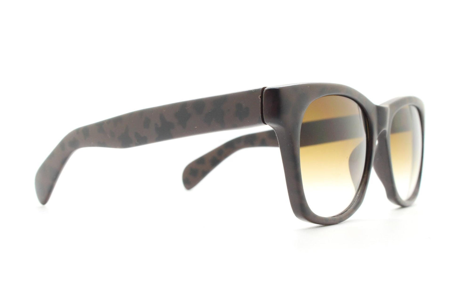 Vintage 80s square horn rim sunglasses. All time classic design in chunky matt black and brown frame with superb graduating lenses. NOS