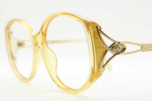 Christian Dior 70s vintage big round eye glasses made in Austria. Brown Optyl optical frames with distinctive logo. Prescription RX. NOS