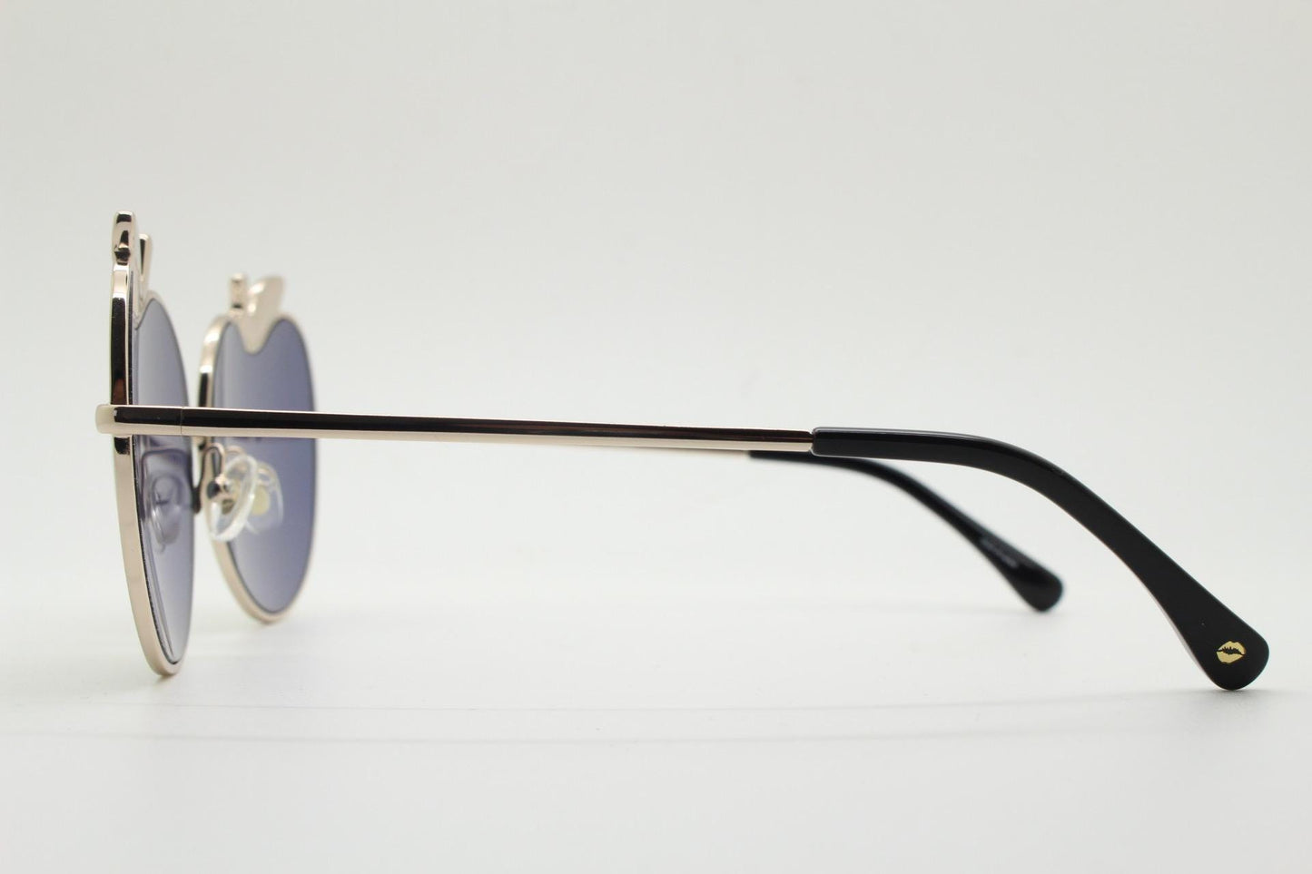 Markus Lupfer for Linda Farrow Gallery gold mirror apple design sunglasses made in Japan. Modern eyewear classic. NOS Y2K vintage
