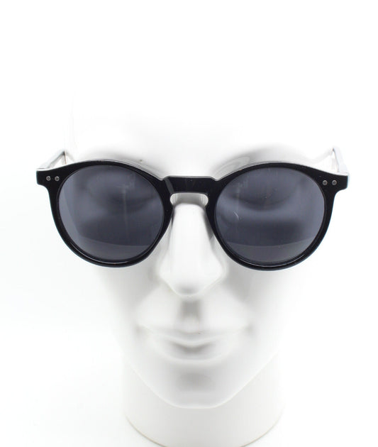 90s vintage round glasses. 30s, 20s style black gloss frame with matching lenses. O Malley