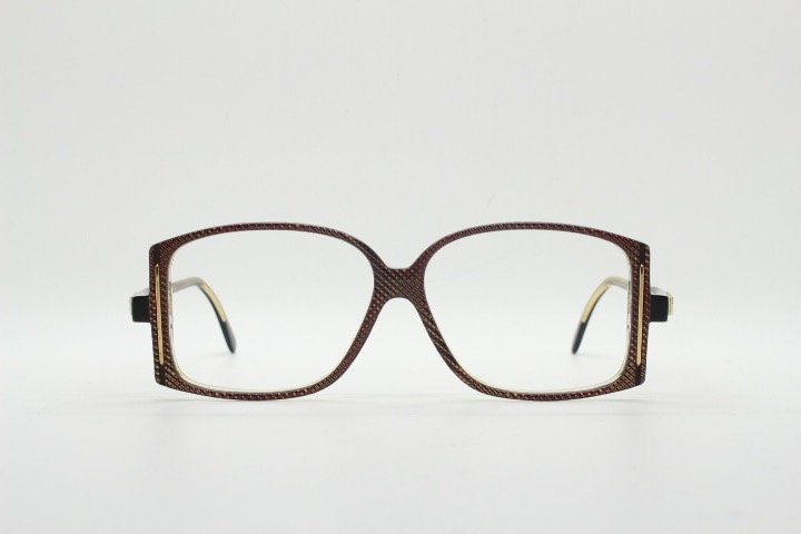 Cazal 80s vintage eye glasses made in West Germany. Square optical frames with futuristic 3d print appearance. Prescription eyeglasses. RX