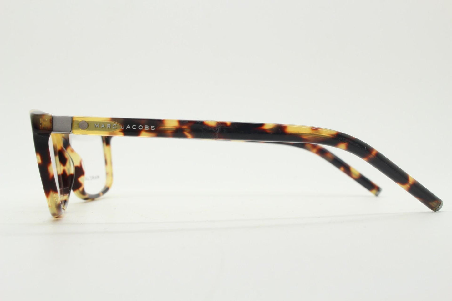 Marc Jacobs rectangular low profile eye glasses. Vibrant honey tortoise gloss acetate optical frames. Prescription eyeglasses. BNWT