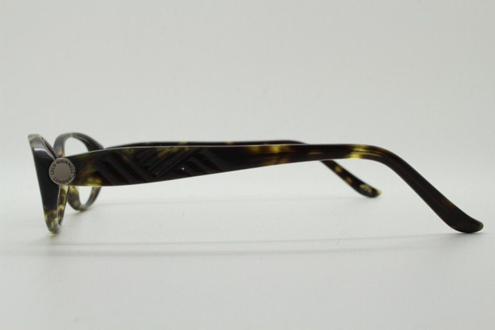 Lulu Guinness vintage oval eye glasses. Dark tortoise low profile optical frames. Prescription eyeglasses. RX spectacles