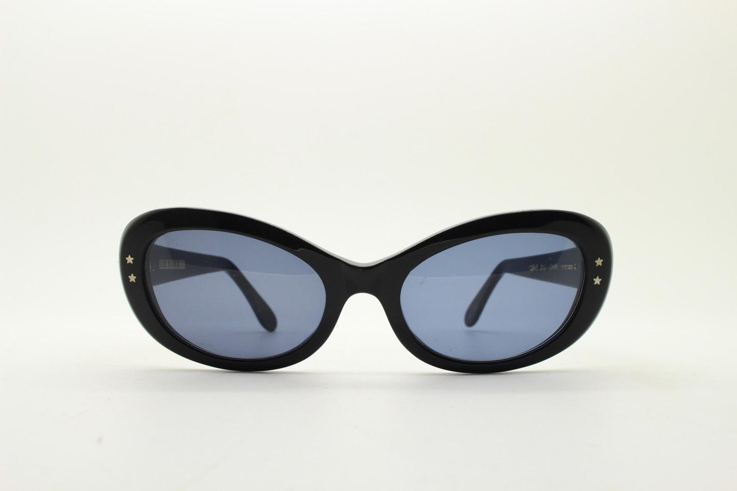 Cutler and Gross London vintage oval cateye sunglasses. Womens chunky plain black gloss hand made acetate cat eye. NOS Y2K vintage