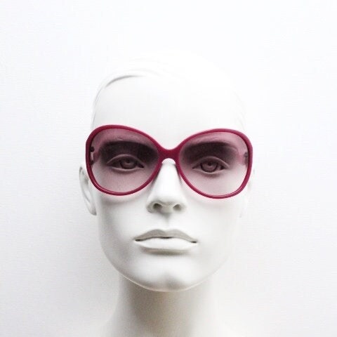 Etro Y2K vintage oversized sunglasses made in Italy. Womens big deep pink acetate frame with sensational mulberry lenses.  2000s