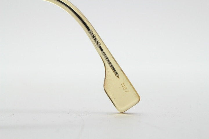 Hugo Boss rectangular glasses. Mottled brown acetate optical frames with transparent arms. Prescription eyeglasses. RX Spectacles