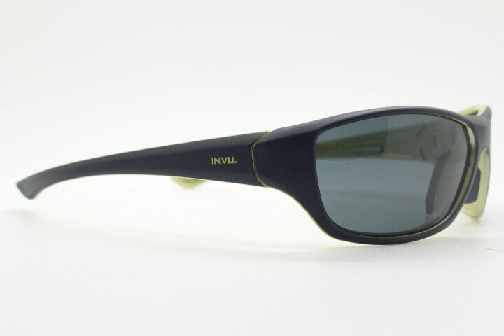 Y2K vintage sport shield sunglasses. All matt black wraparound aerodynamic visor with light green outline. 2000's. 90s. Unused NOS