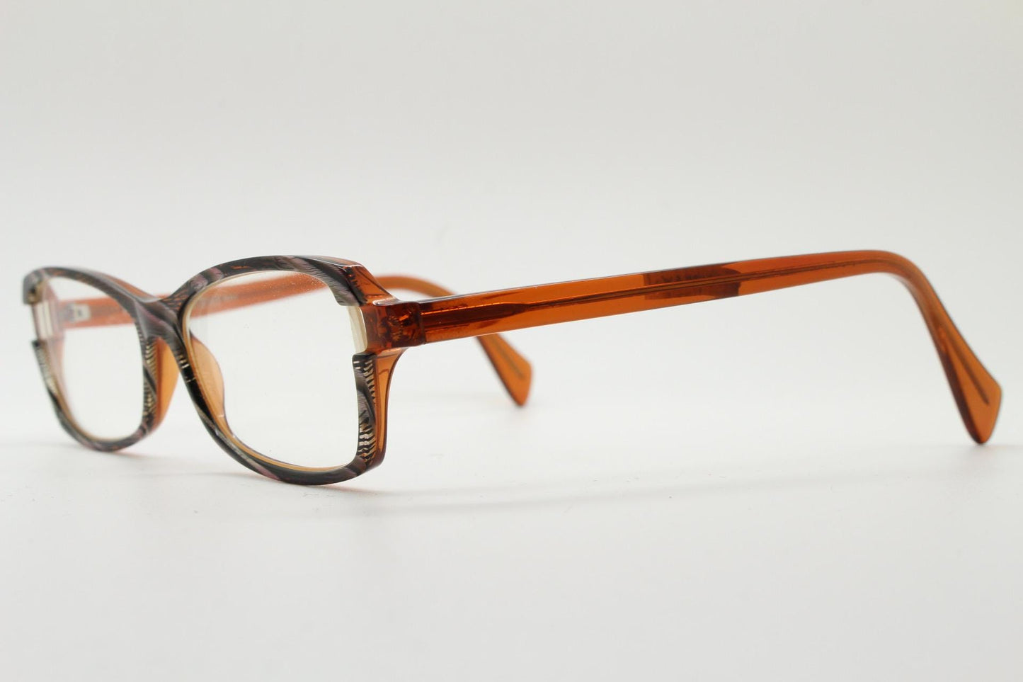 Face a Face Paris vintage rectangular eyeglasses Superior quality transparent brown acetate optical frame with striped front Prescription RX