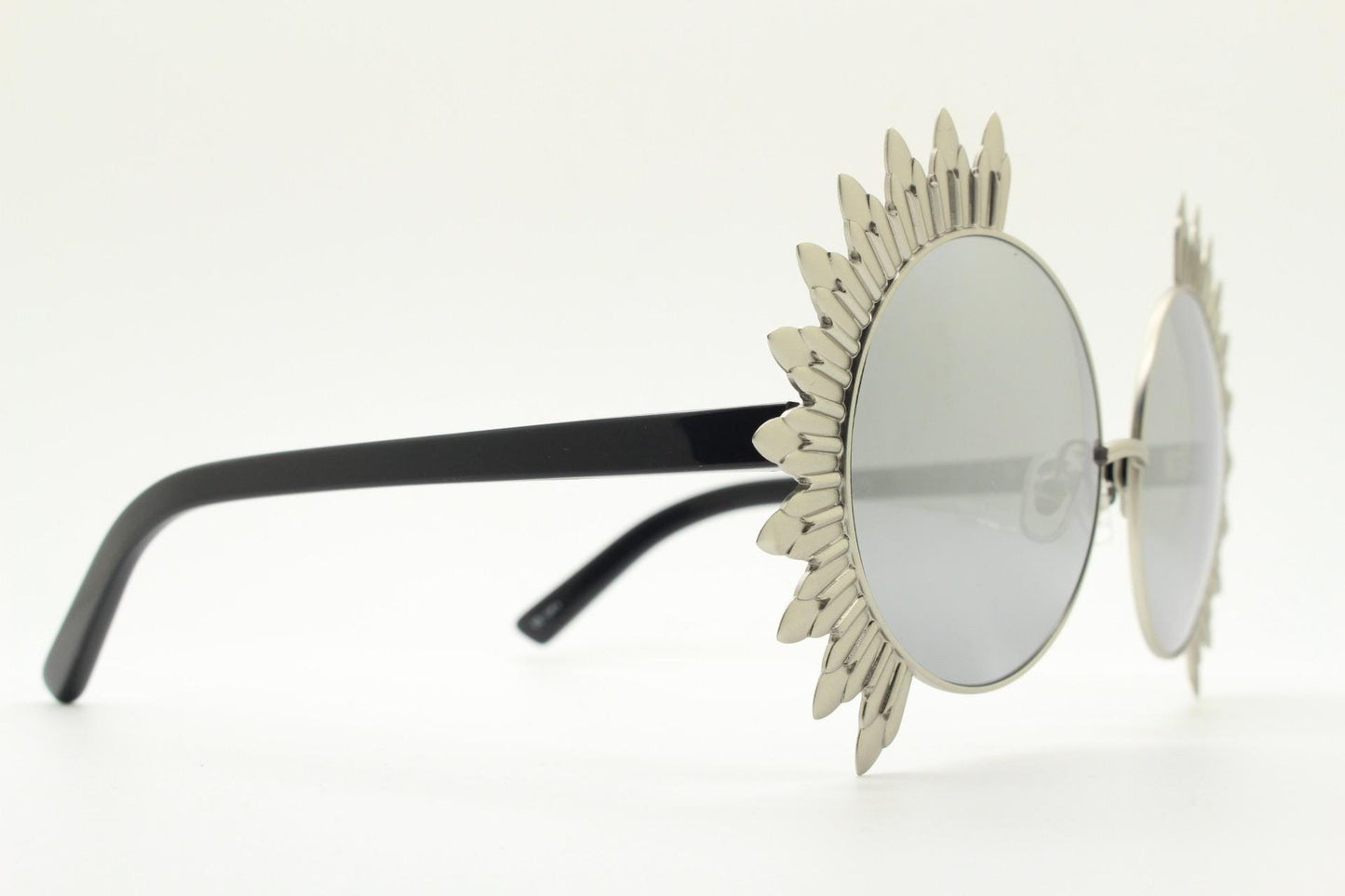 Khaleda & Fahad spiked sunglasses by Linda Farrow made in Japan. Fantasy oversized suncloud design. Luxe Gallery Projects. Vintage. NOS