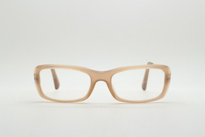 Giorgio Armani eye glasses model 7011 made in Italy. Transparent beige acetate and gold arm optical frames. Prescription eyeglasses. RX