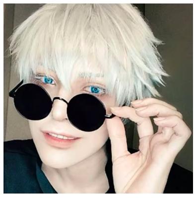 90s round vintage sunglasses. Small black metal frame with black lenses. 1920's style. John Lennon. Gojo Satoru. NOS