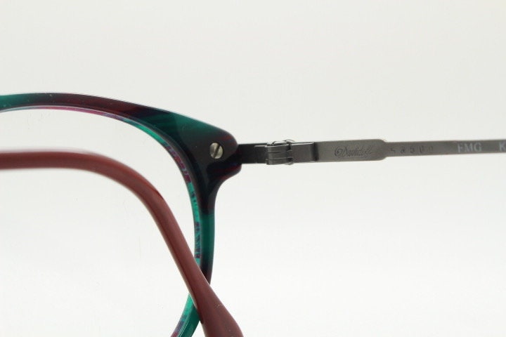 Davidoff 90s vintage round eye glasses. Very dark green and brown optical frames with bronze double bridge. Prescription RX spectacles. NOS