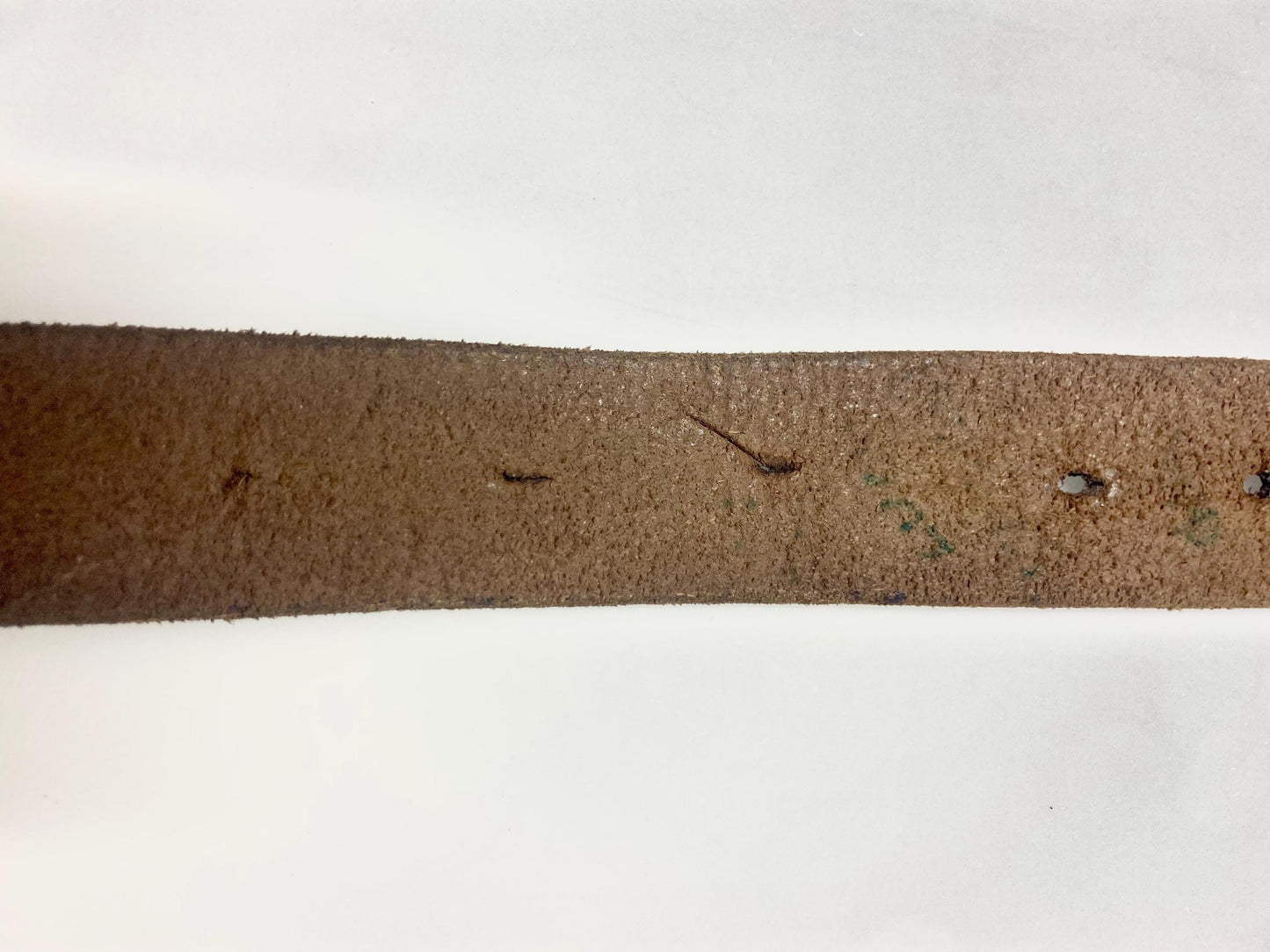 Esprit 90s vintage thick brown genuine leather belt for jeans with brass buckle. Original full grain textured cowhide finish