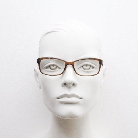 Calvin Klein collection rectangular cat eye glasses model 7851. Tortoise gloss acetate optical frames. Prescription eyeglasses. RX