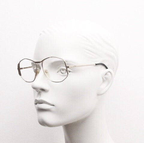Fila 80s vintage hexagon eye glasses. Angular 6 sided metal optical frame. Mens prescription eyeglasses. RX spectacles. NOS