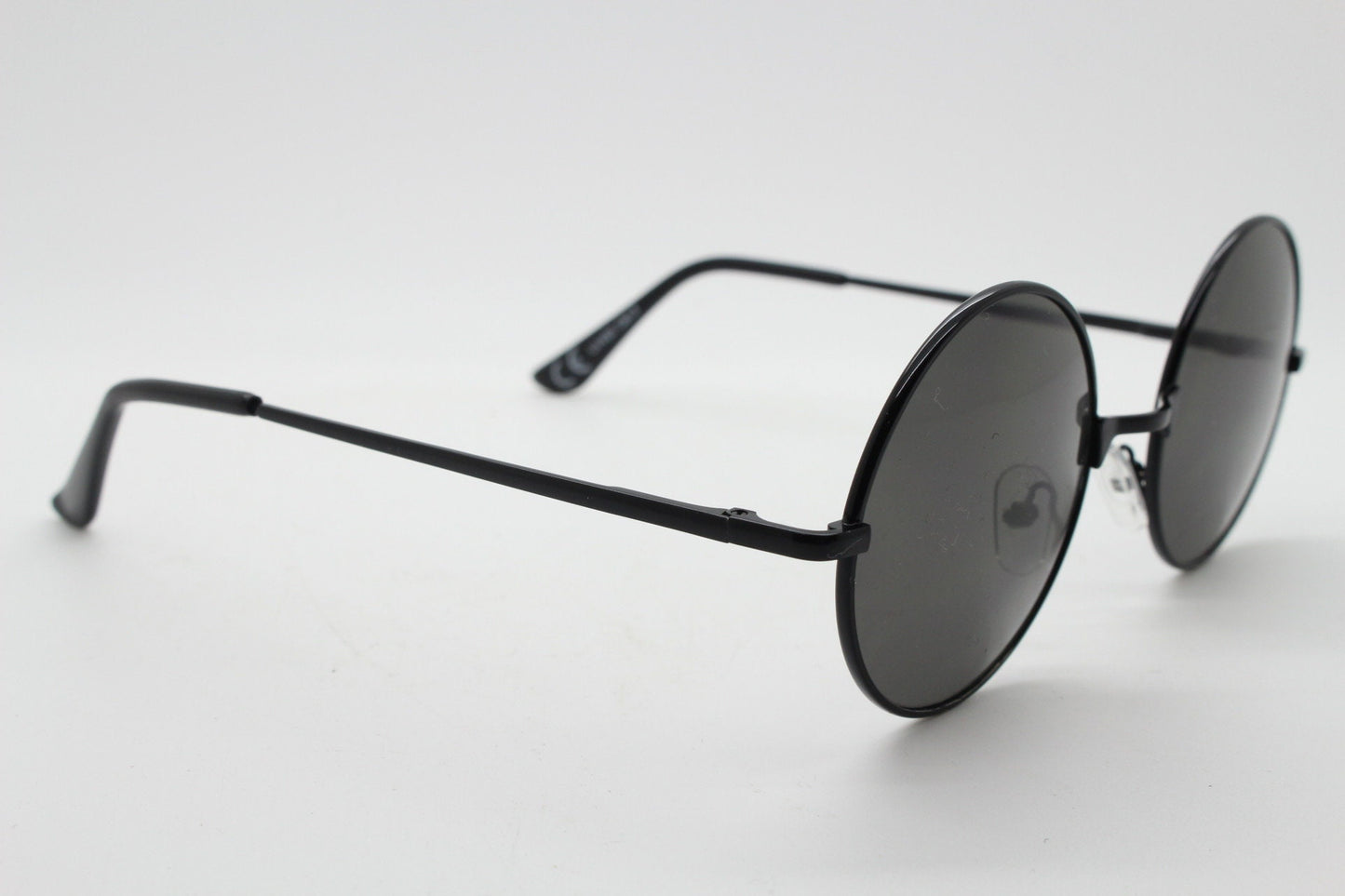 90s round vintage sunglasses. Small black metal frame with black lenses. 1920's style. John Lennon. Gojo Satoru. NOS