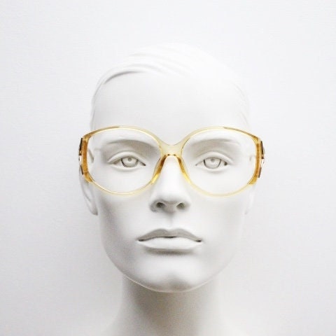 Christian Dior 70s vintage big round eye glasses made in Austria. Brown Optyl optical frames with distinctive logo. Prescription RX. NOS