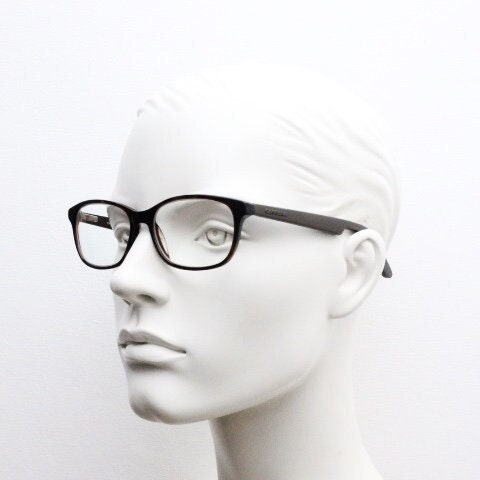 Carrera rectangular eye glasses. Mottled tortoise acetate optical frames with matt brown arms. Prescription eyeglasses. Vintage RX