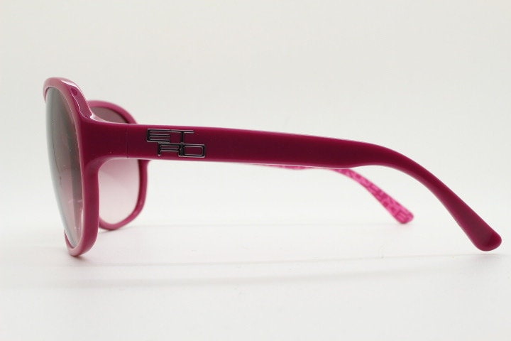 Etro Y2K vintage oversized sunglasses made in Italy. Womens big deep pink acetate frame with sensational mulberry lenses.  2000s