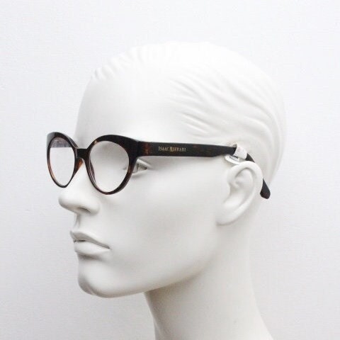 Isaac Mizrahi vintage cat eye glasses. Womens dark tortoise cateye optical frames. Prescription eyeglasses. RX NOS spectacles