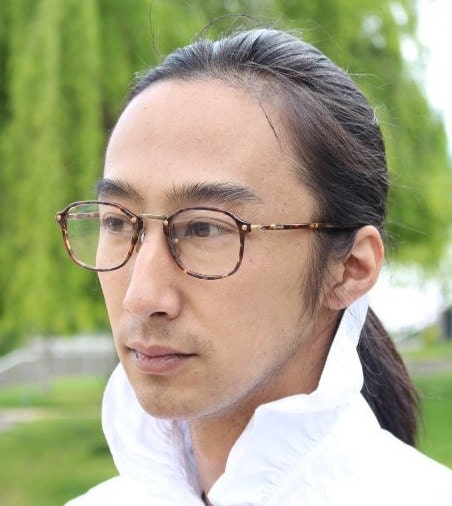 Faconnable 90s vintage rectangular eye glasses model Cliftland. Vibrant tortoise gloss acetate optical frame. Prescription. RX spectacles