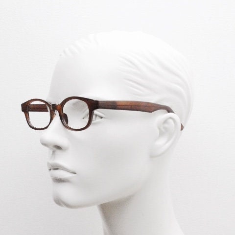 90s vintage rectangular low profile eye glasses. Transparent brown optical frames. Prescription eyeglasses. RX Spectacles. Quality NOS
