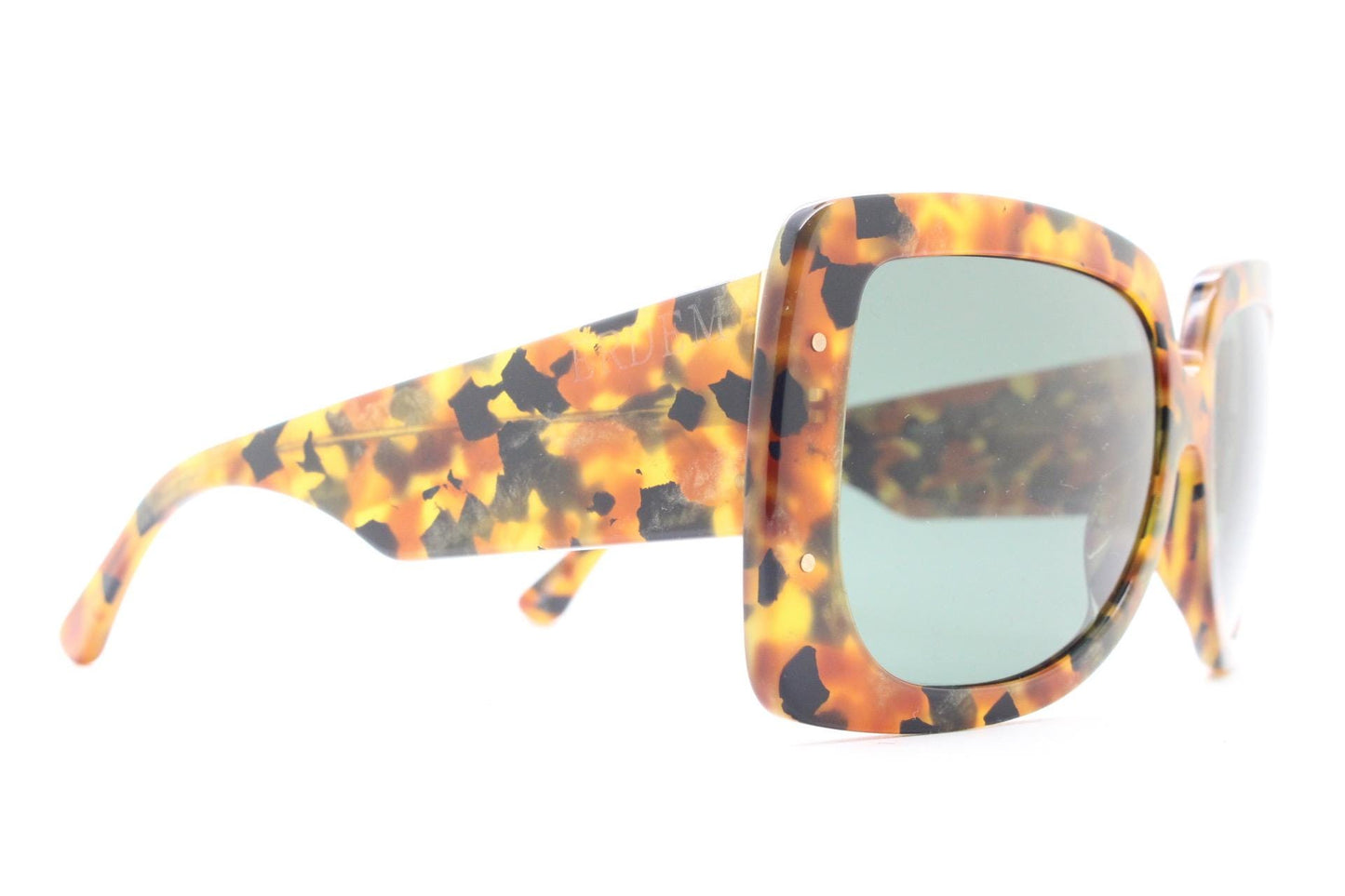 Erdem oversized square sunglasses made in Japan by Linda Farrow. Exquisite autumnal coloured acetate. Gallery Projects Vintage. NOS Full Set