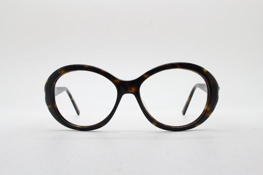 Giorgio Armani big round eye glasses made in Italy. Dark tortoise acetate 60s design optical frames. Prescription eyeglasses. RX spectacles