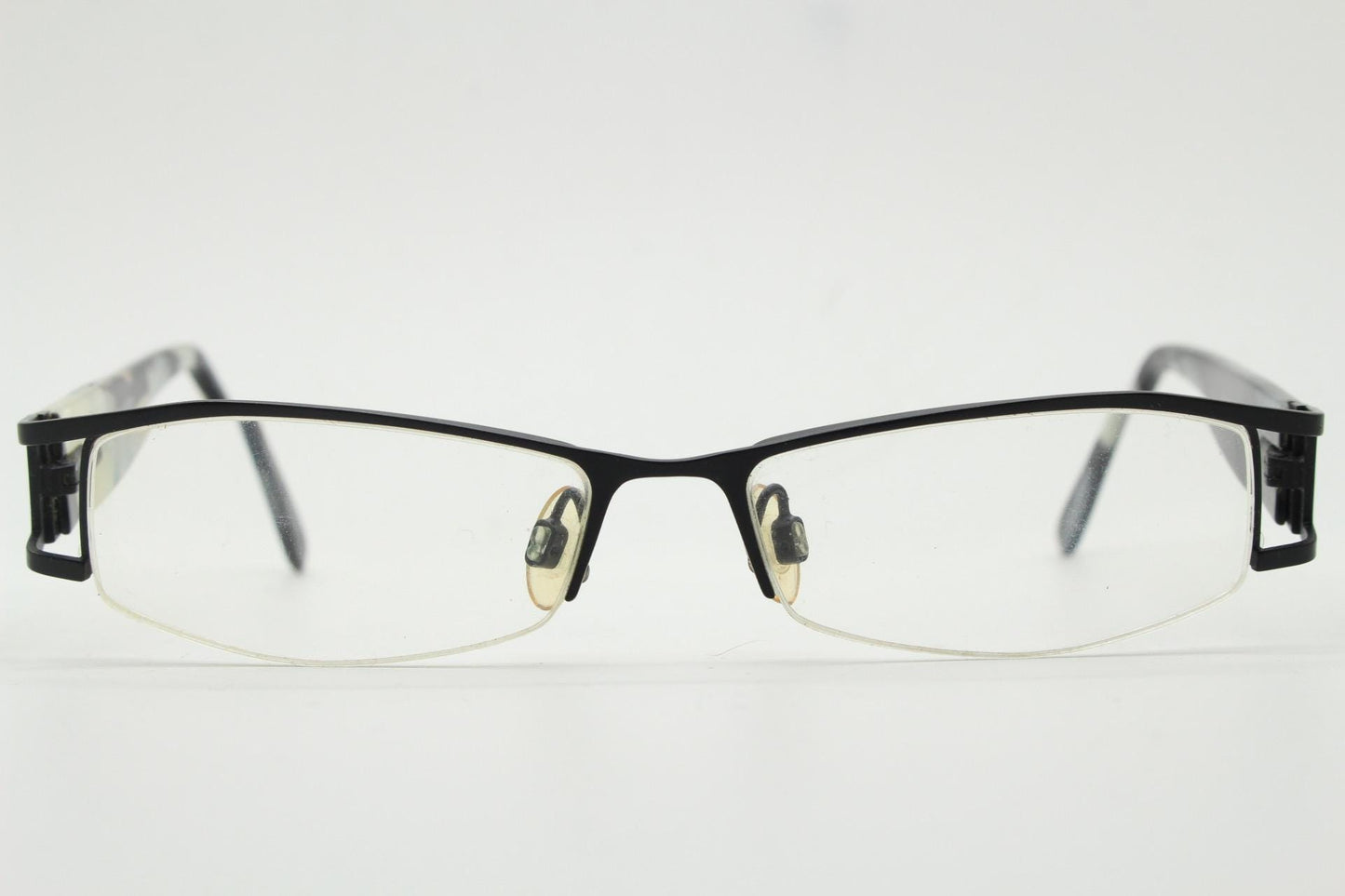 Tommy Hilfiger vintage eye glasses. Black and white marbled acetate optical frame with diamante. Prescription eyeglasses. RX spectacles. 90s