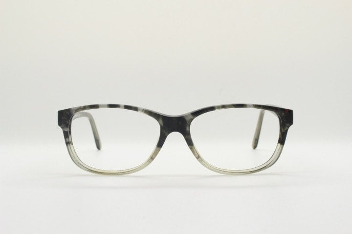 Calvin Klein collection rectangular eye glasses. Marbled grey crystal ombre acetate optical frames. Prescription eyeglasses. RX spectacles