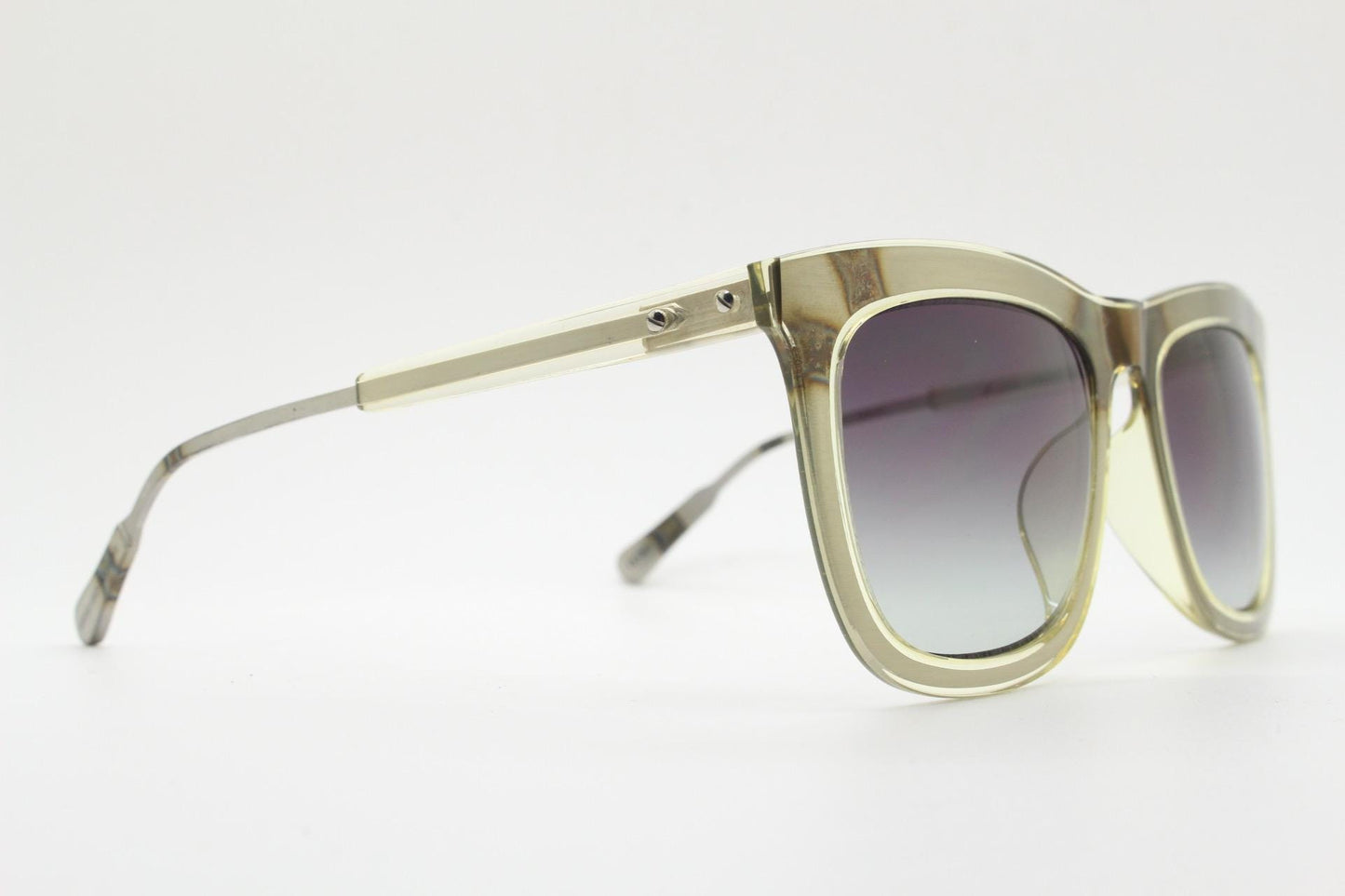 Kris Van Assche big square sunglasses made in Japan by Linda Farrow. Industrial finish steel frame encased in acetate. Vintage. NOS