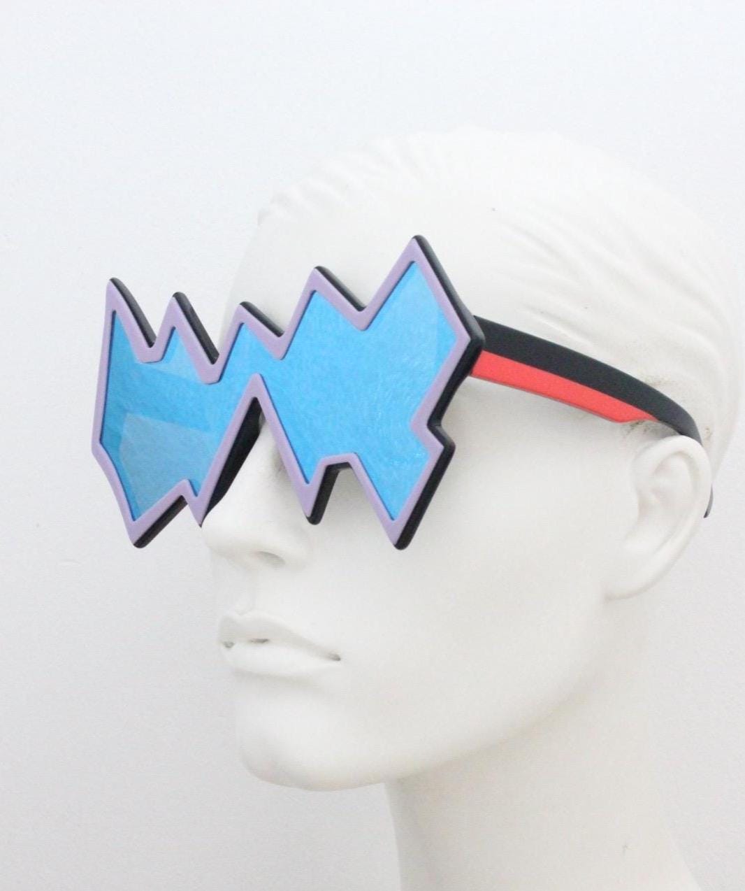 Linda Farrow zig zag sunglasses by Sibling. True original fantasy design that caused a thousand copies. Luxe Gallery Projects. Vintage. NOS
