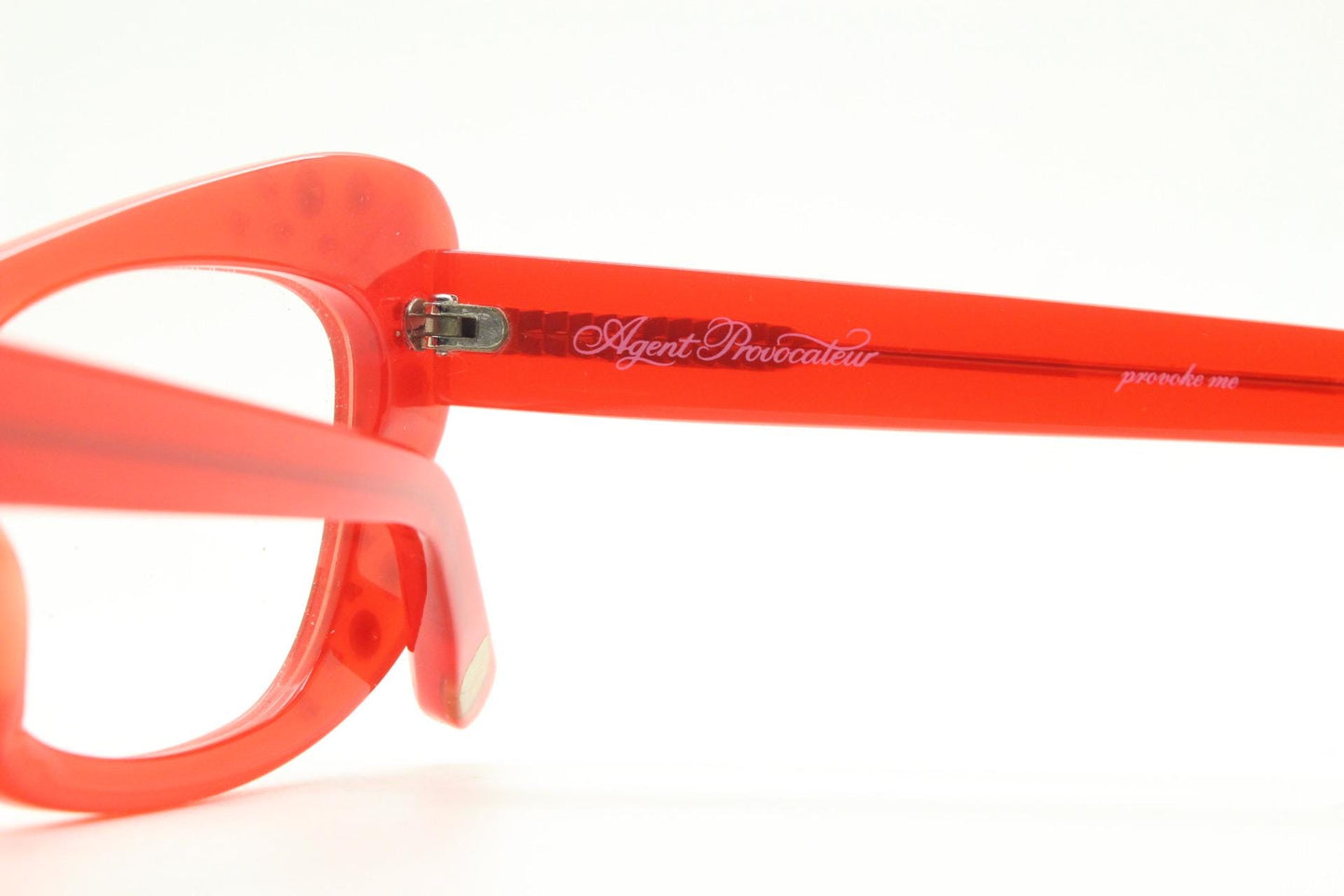 Agent Provocateur cat eye glasses made in Japan  Linda Farrow. Studded red optical frame. Luxe Gallery Projects. Vintage. NOS Full Set