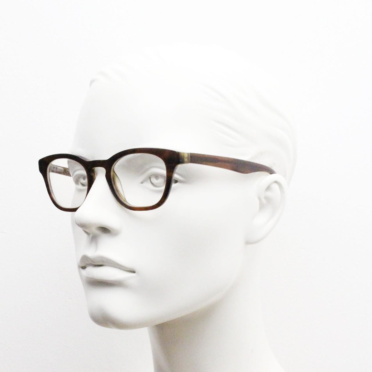 Dharma eyewear modified wayfarer design eye glasses. Quality tortoise gloss acetate optical frames. Prescription eyeglasses. RX spectacles